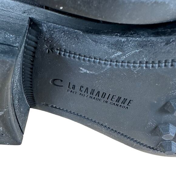 La Canadienne NWOB Silvana Italian Leather Knee High Boot Black Size 6M Buckle - Picture 7 of 8